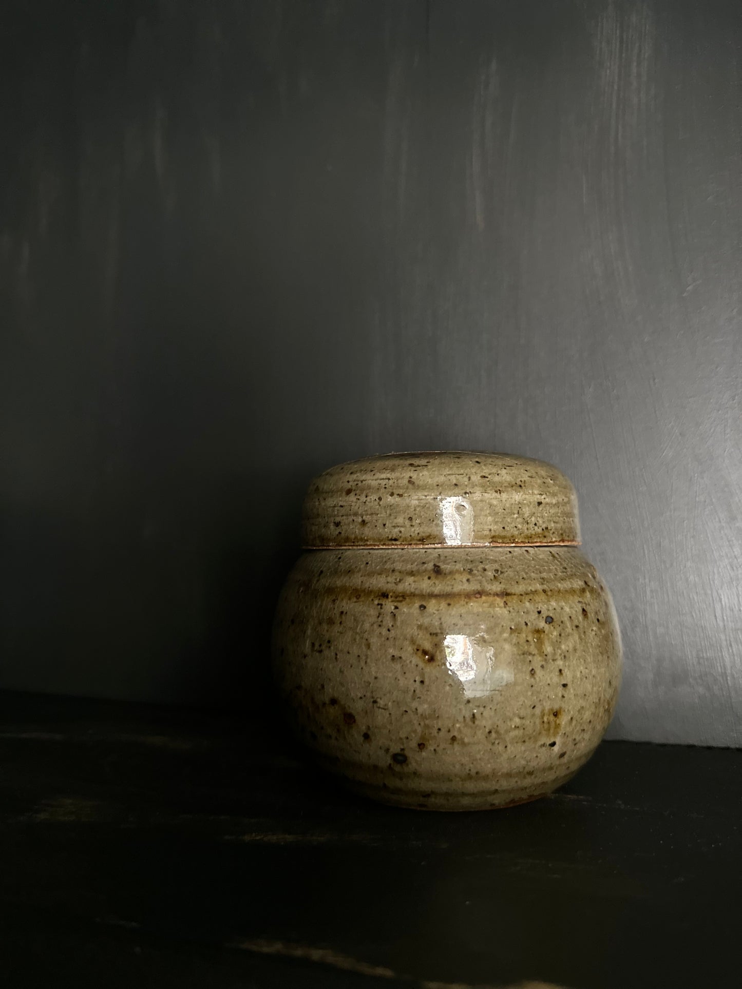 Glazed Stoneware Lidded Vessel - No. 02