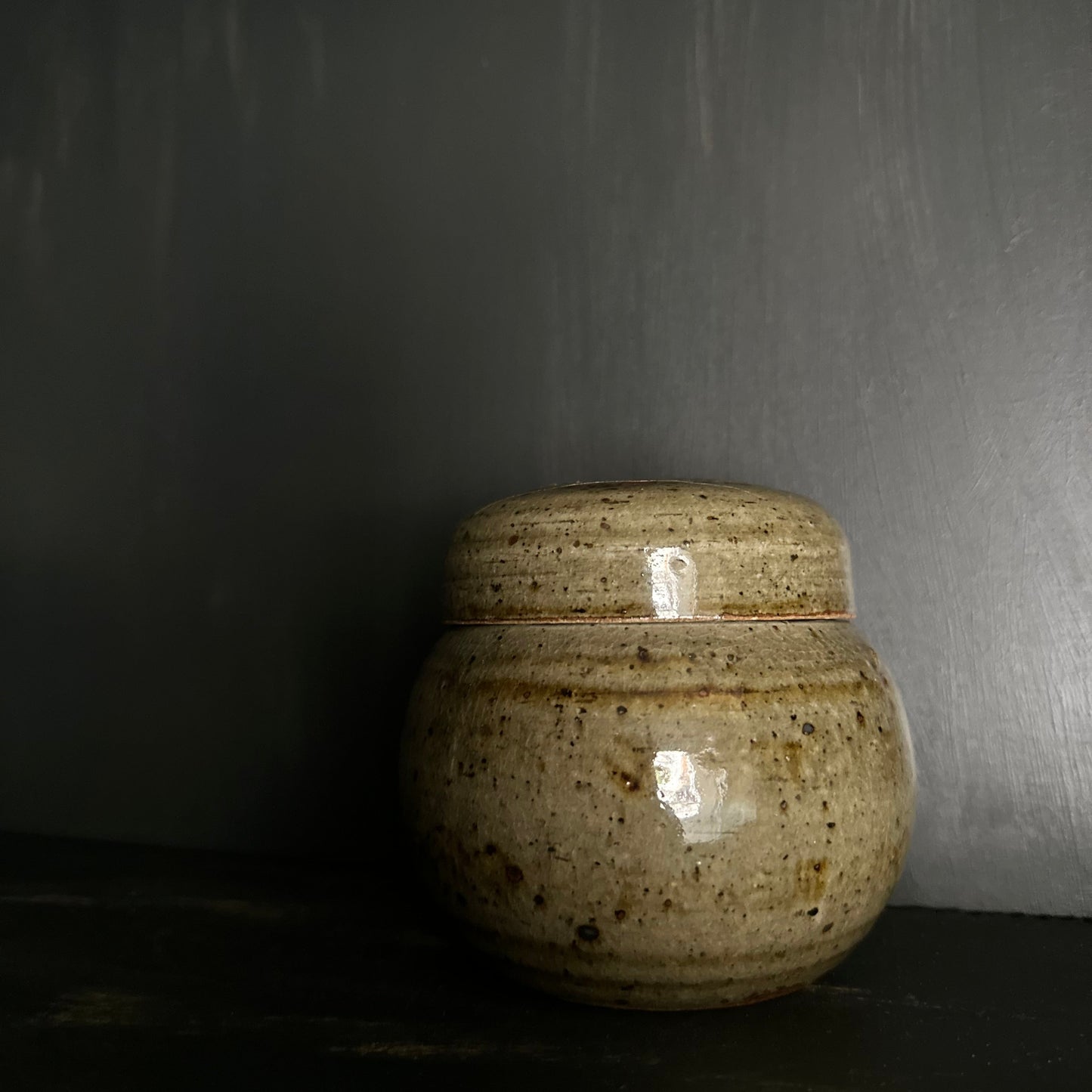 Glazed Stoneware Lidded Vessel - No. 02