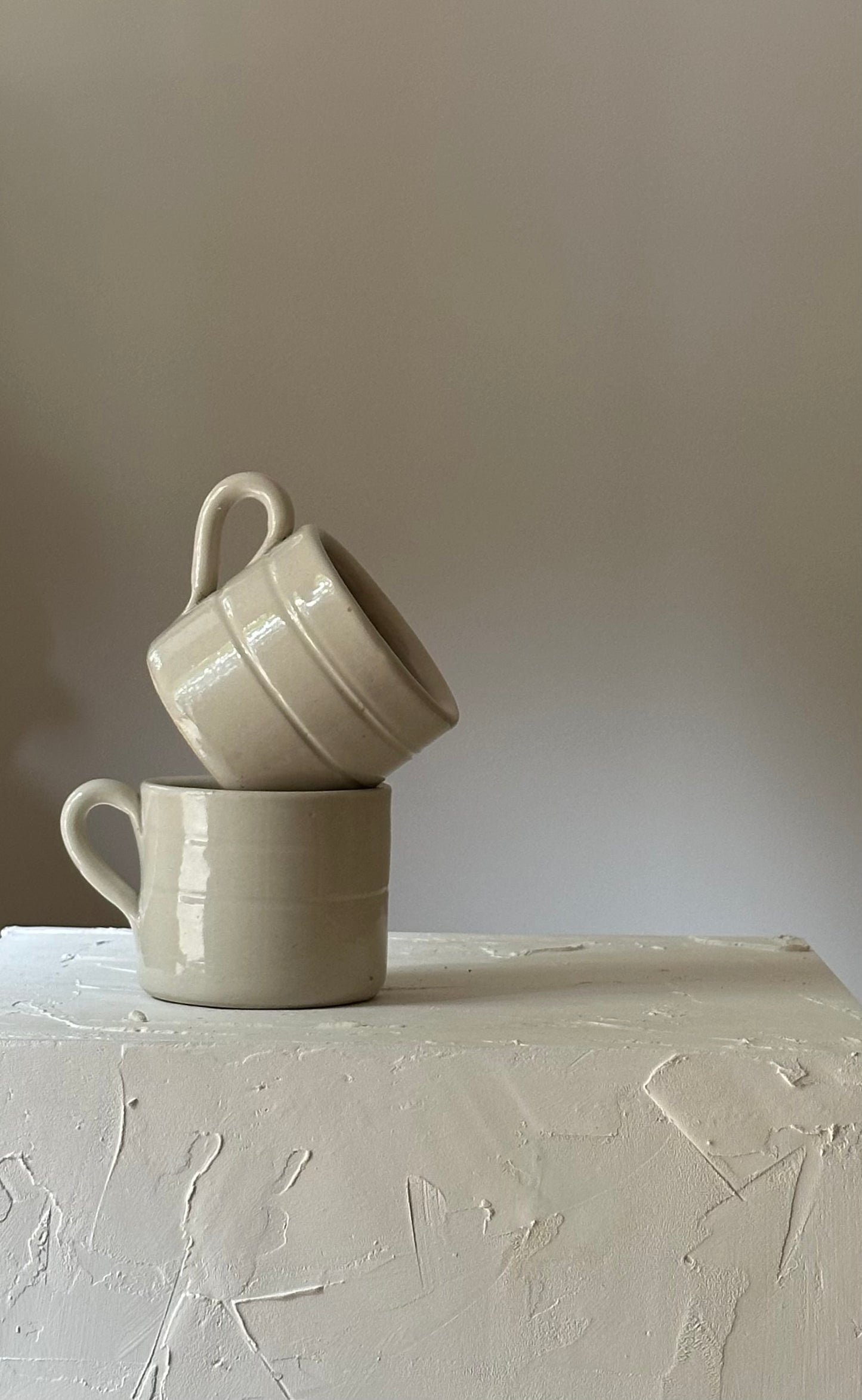 Pair of Vintage French Stoneware Mugs