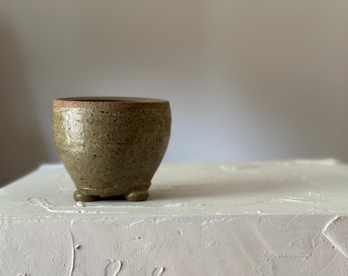 Footed Studio Pottery Vessel