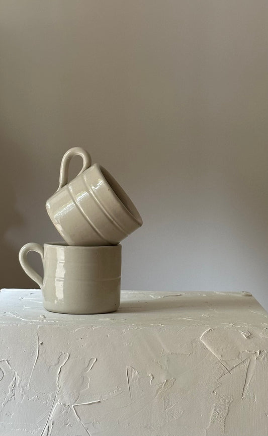 Pair of Vintage French Stoneware Mugs