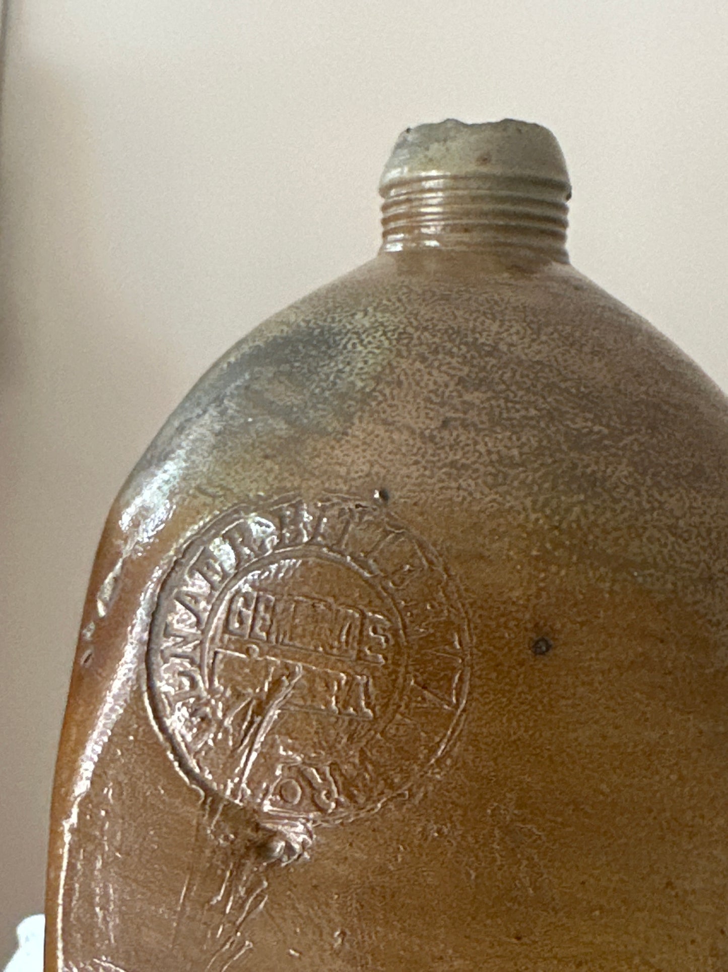 French Timeworn Stoneware Bottle