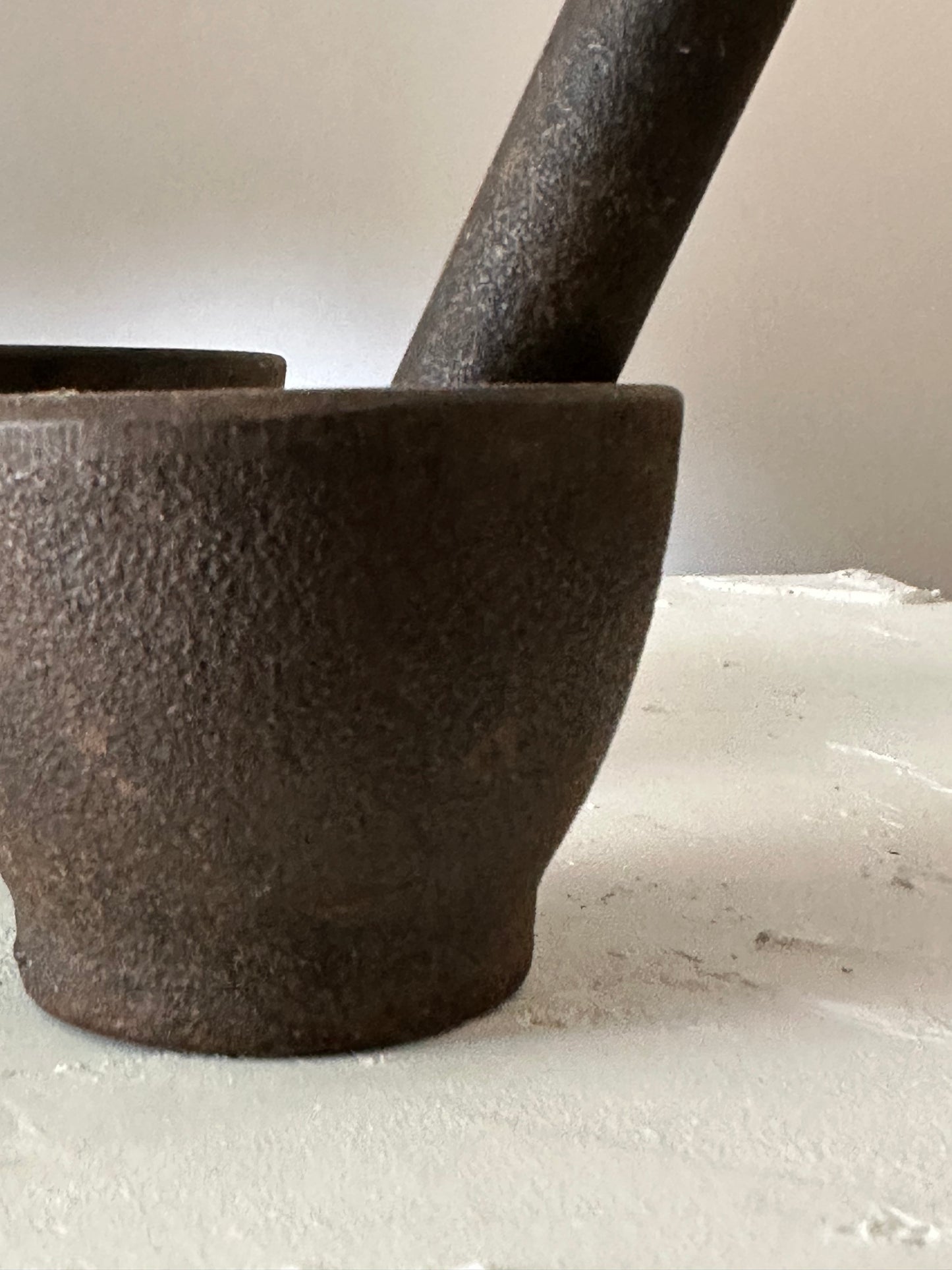 Vintage Solid Iron Mortars