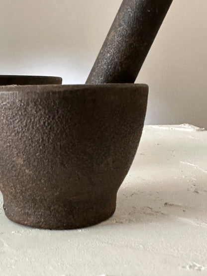 Vintage Solid Iron Mortars