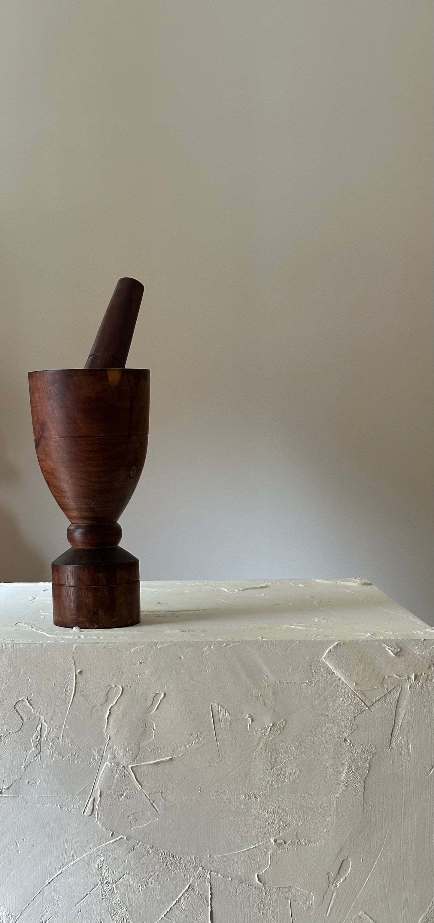 Vintage Wooden Mortar & Pestle
