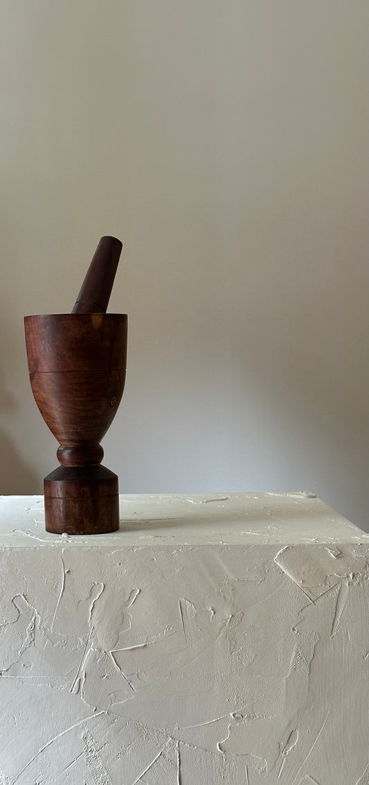 Vintage Wooden Mortar & Pestle
