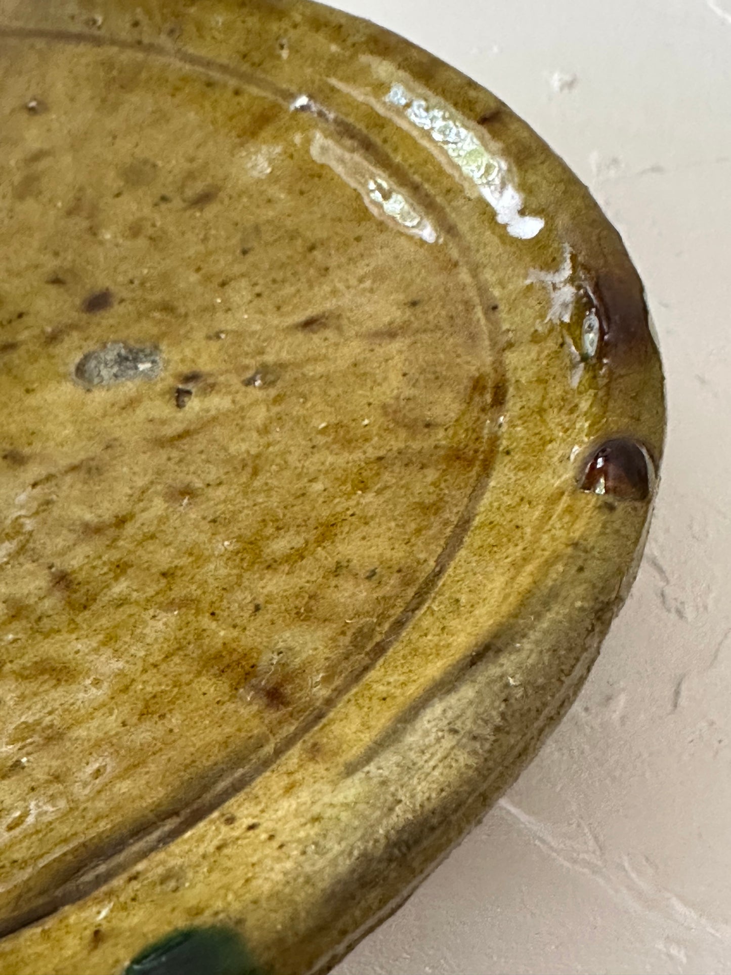 Moroccan Olive Glazed Pedestal Dish No 01