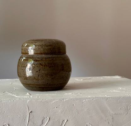 Glazed Stoneware Lidded Vessel - No. 02