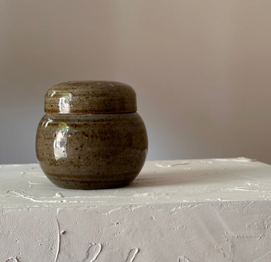 Glazed Stoneware Lidded Vessel - No. 02