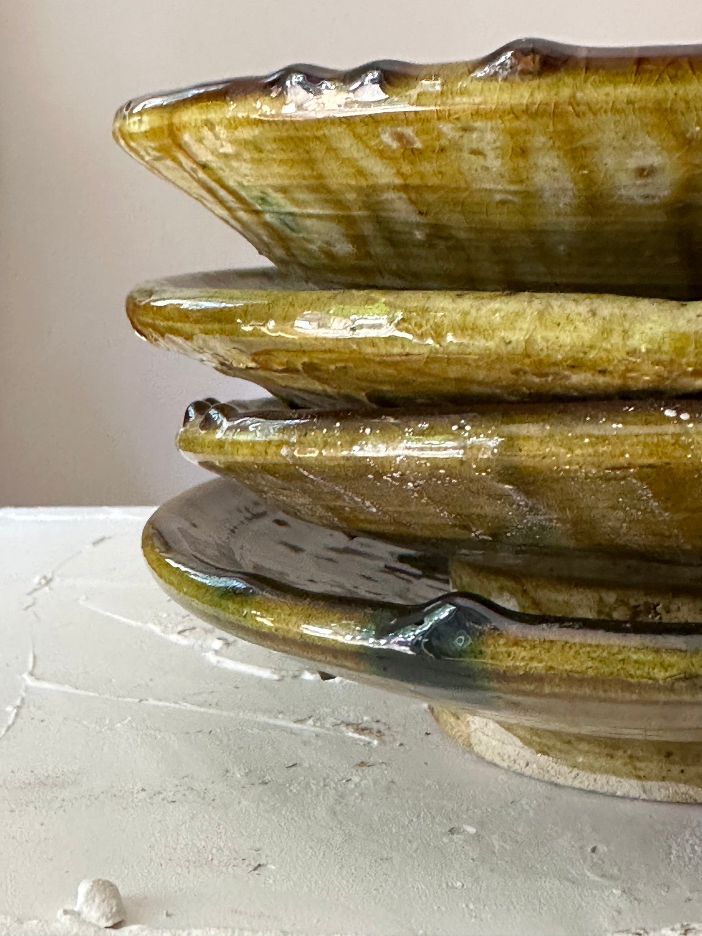Moroccan Olive Glazed Pedestal Dish No 01