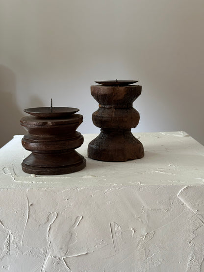 Reclaimed Indian Wooden Candle Holders ii
