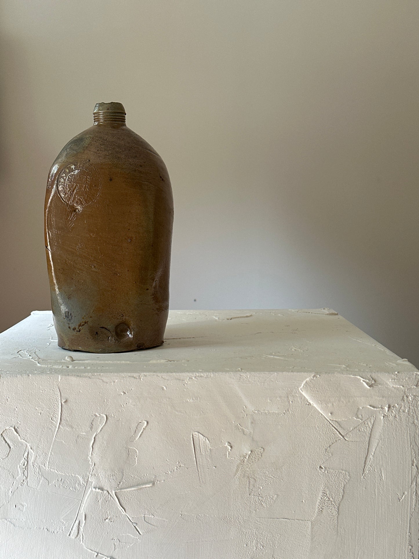 French Timeworn Stoneware Bottle