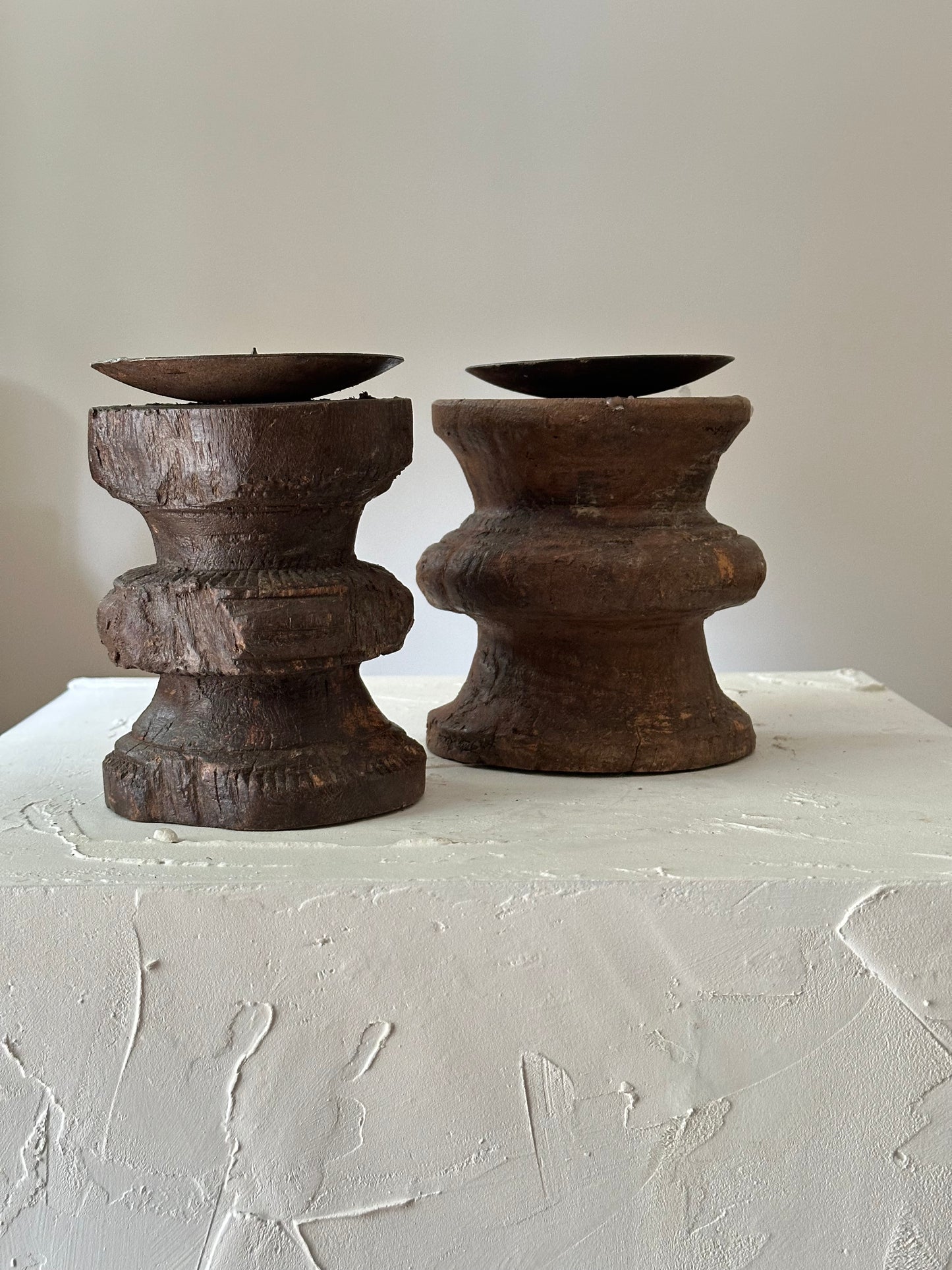 Reclaimed Indian Wooden Candle Holders iii