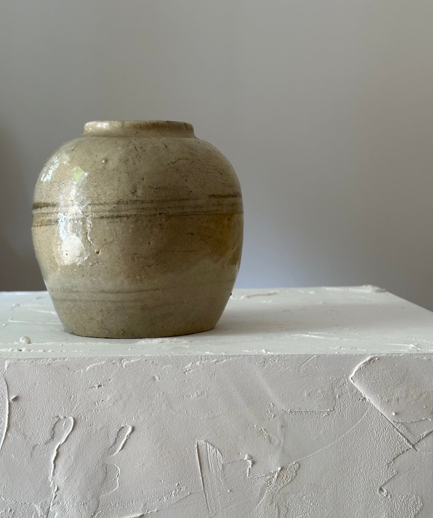 Rustic Stoneware Ginger Jar
