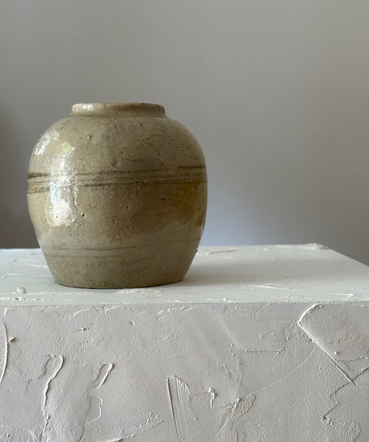 Rustic Stoneware Ginger Jar
