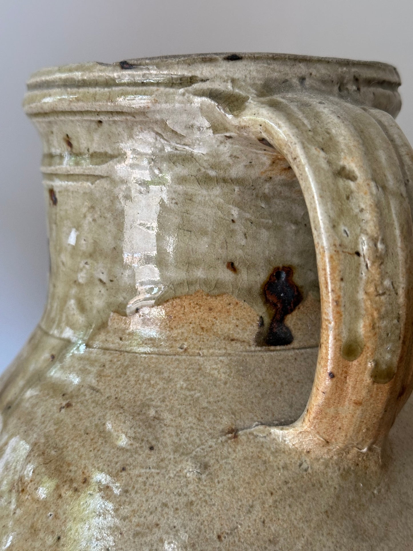 Glazed Provincial Pottery Pitcher