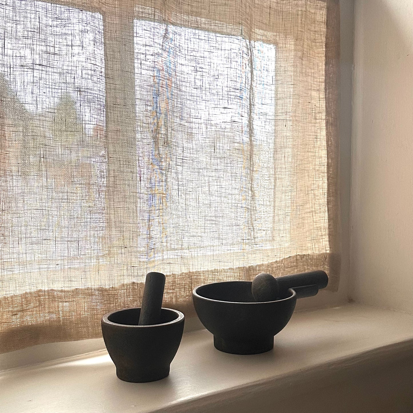 Vintage Solid Iron Mortars