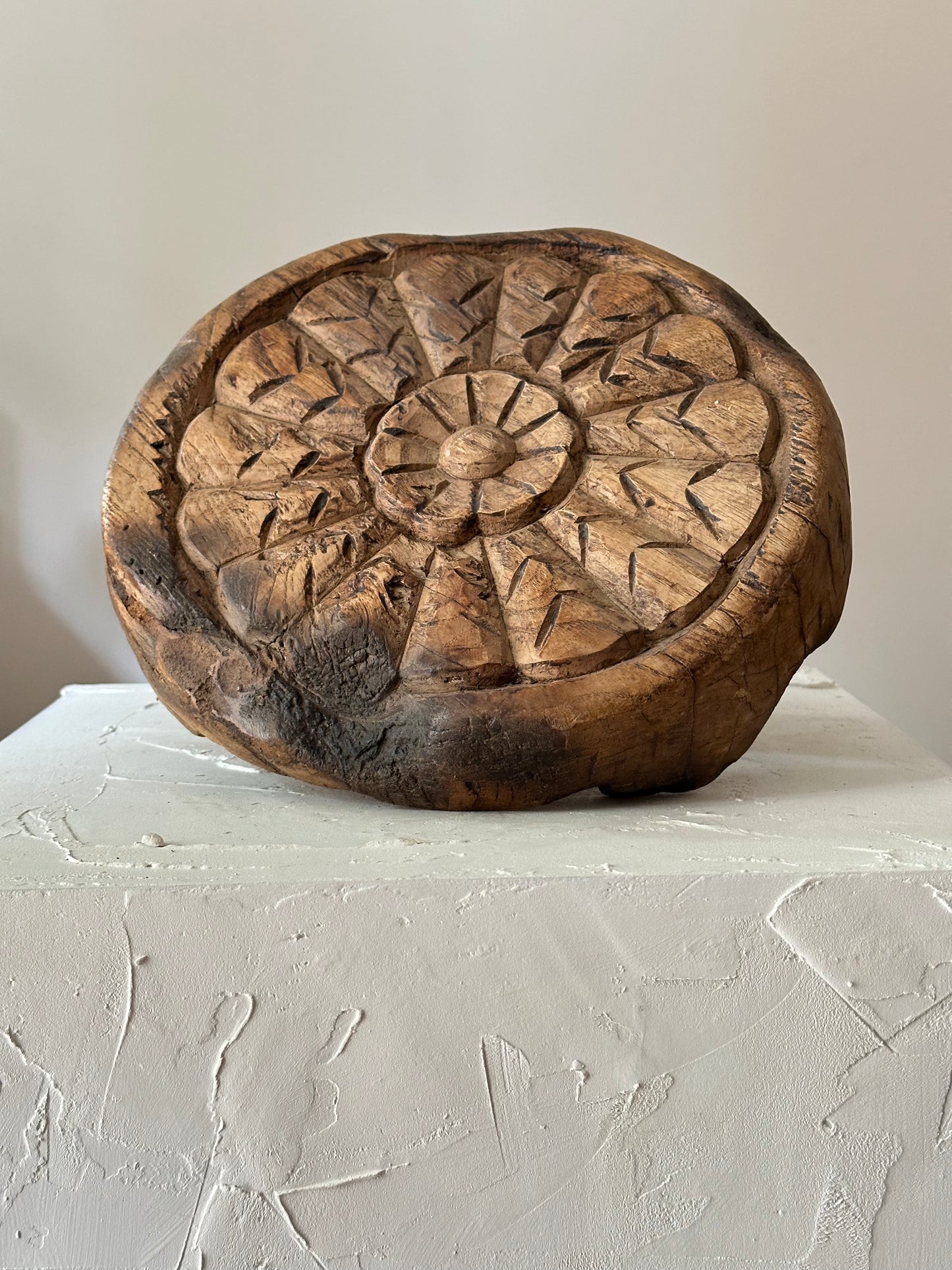 Carved Floral Chapati Board