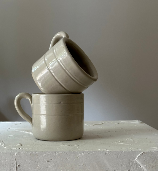 Pair of Vintage French Stoneware Mugs ii
